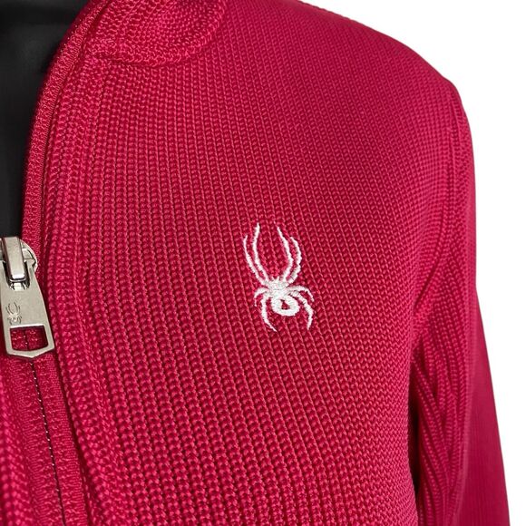 Spyder Endure Jacket Womens S Pink Full Zip Stretch Knit Pockets Fleece Lined - Picture 7 of 15